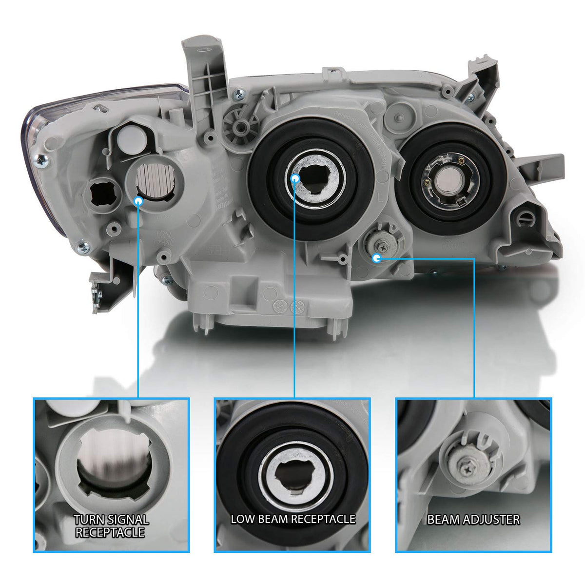 2007-2009 Toyota Camry Black Projector Headlight Assembly Pair V881