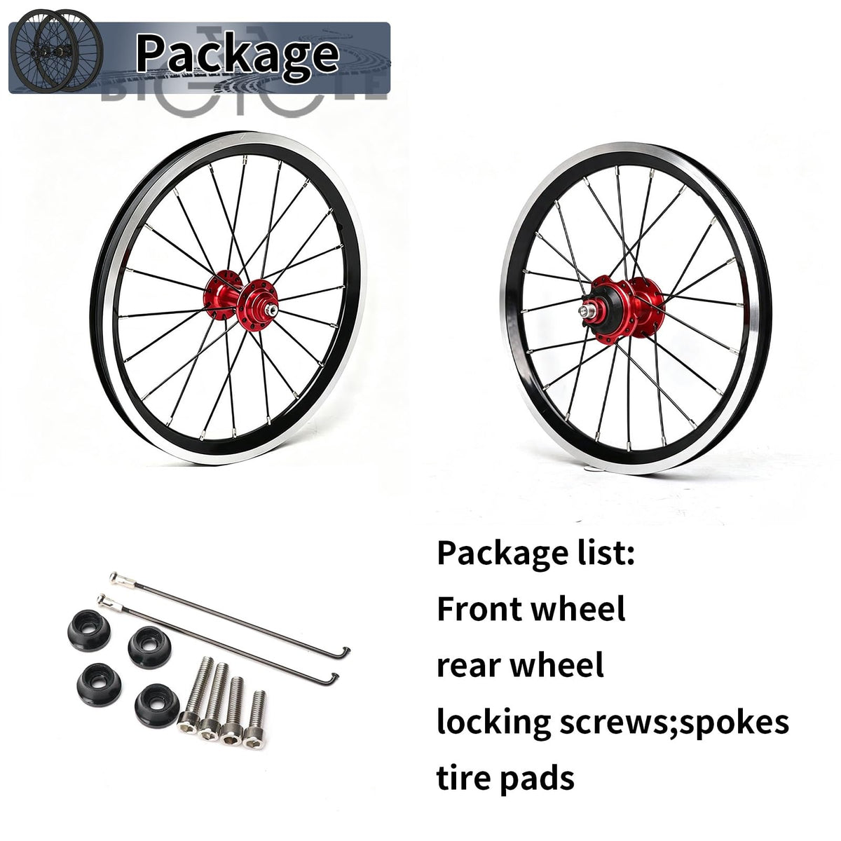 14inch 412 V-Brake Folding Bike Wheelset Z898