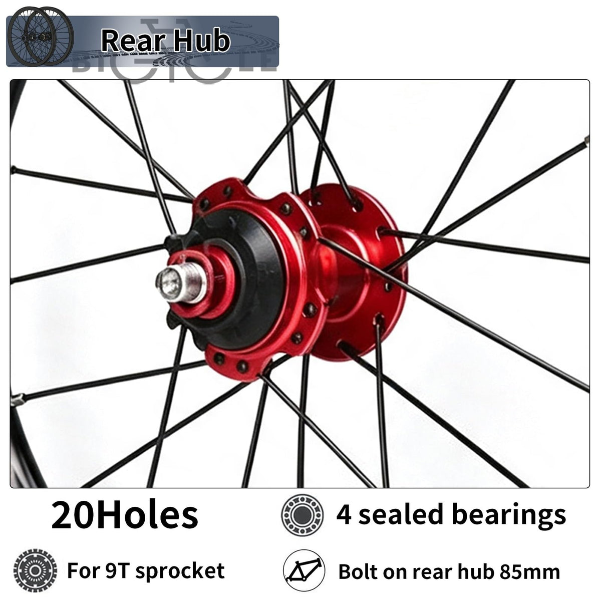 14inch 412 V-Brake Folding Bike Wheelset Z898