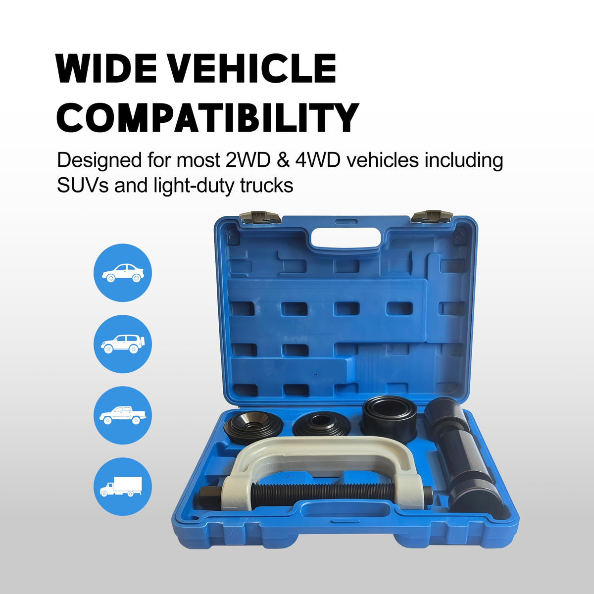 Heavy Duty Ball Joint Press & U Joint Removal Tool Kit with 4WD Adapters A214514