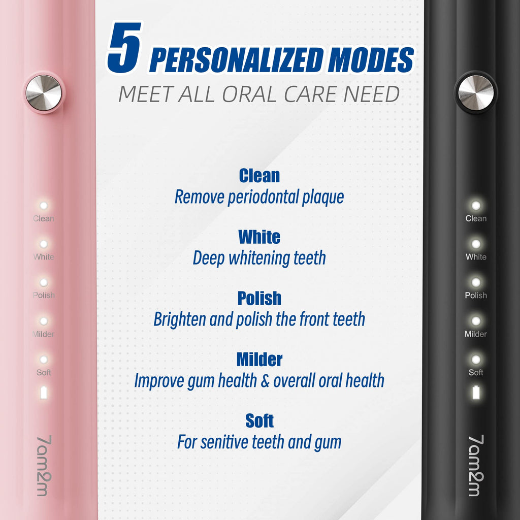 Sonic Electric Toothbrush with 12 Brush Heads 2 Pack M360914