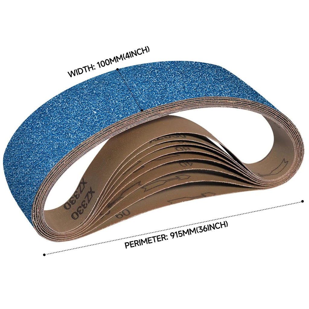 4 x 36 Inch Zirconia Sanding Belts 40-400 Grit U79636