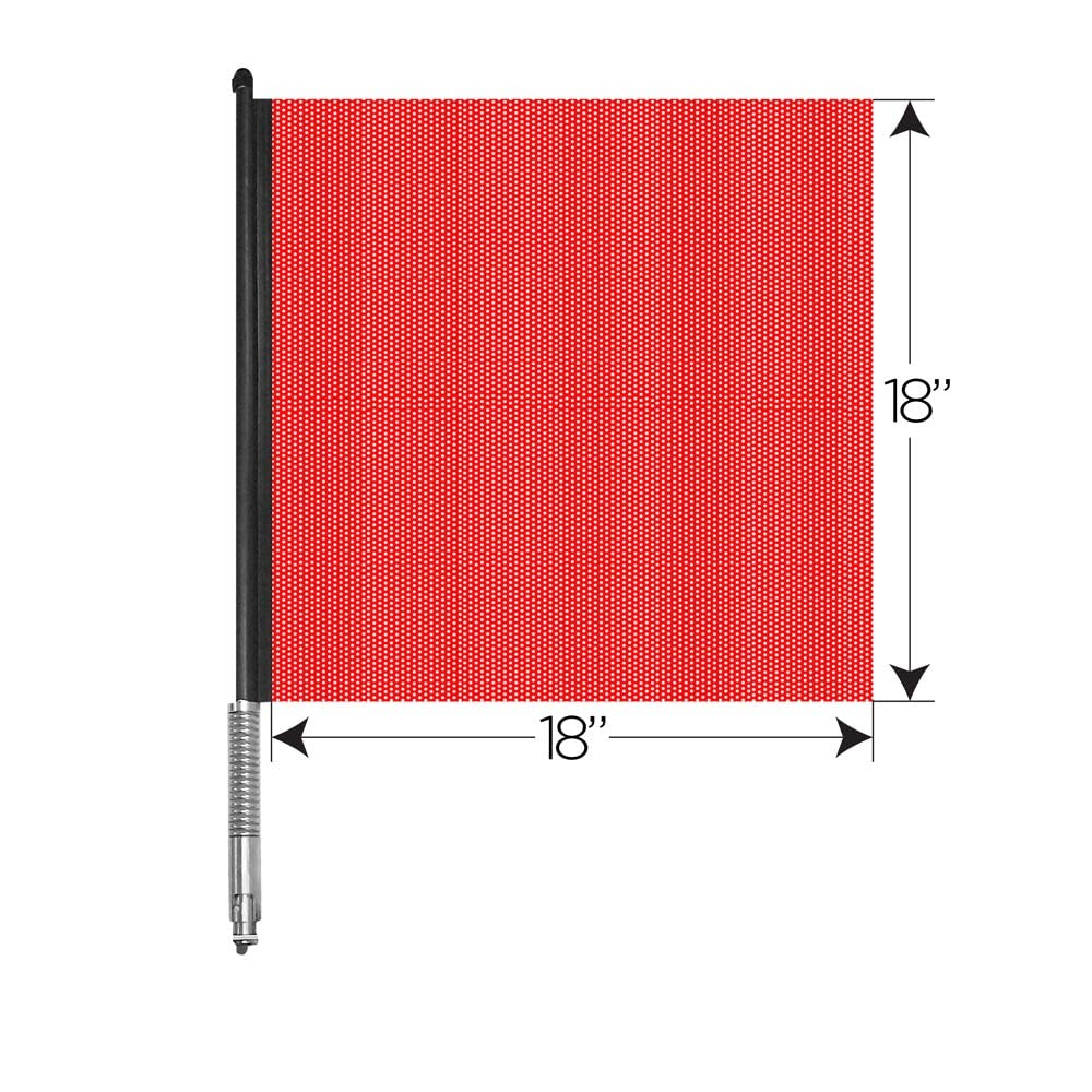 Red 18" x 18" Jersey Mesh Flag with Aluminum Rod & Stainless Steel Spring F6806