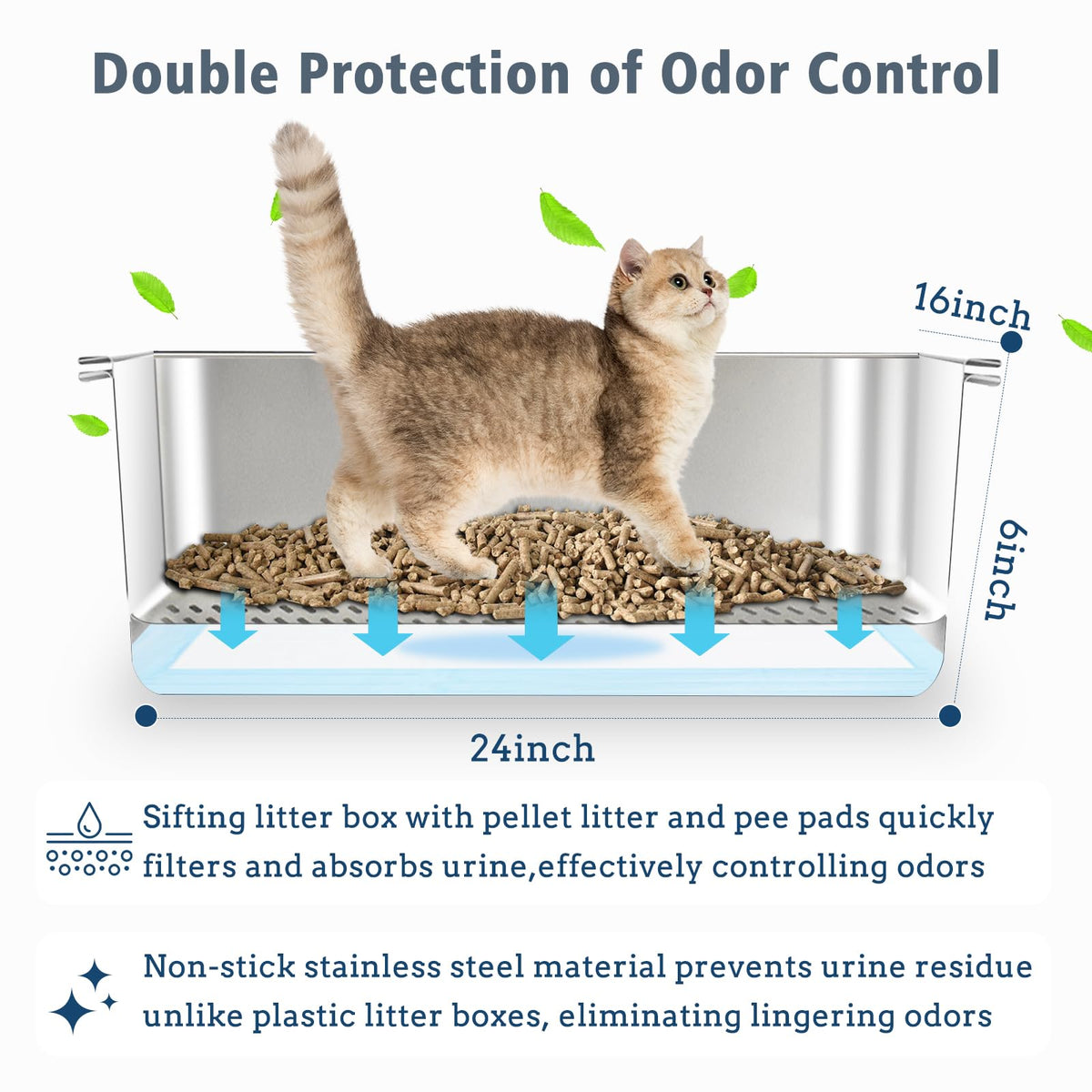Stainless Steel Sifting Litter Box R467