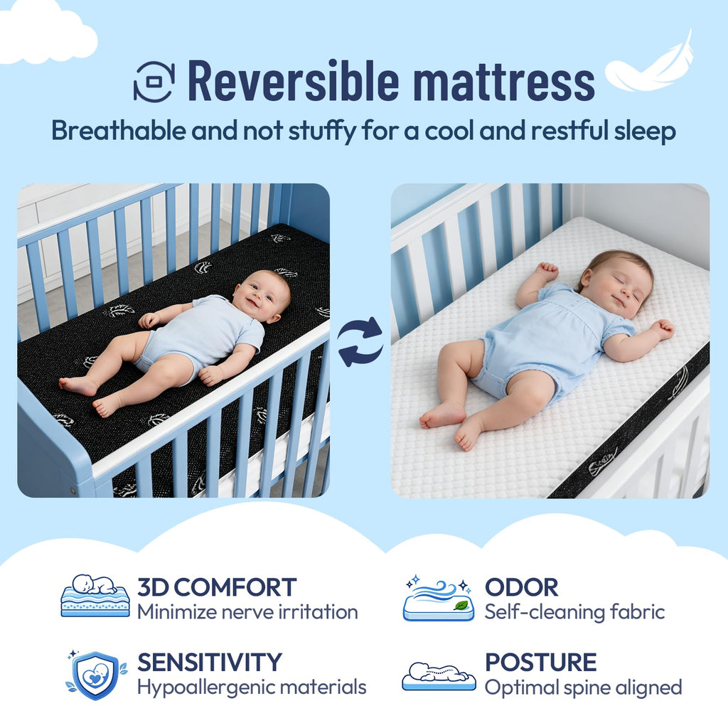 52 x 27 Dual-Sided Memory Foam Crib Mattress S55636