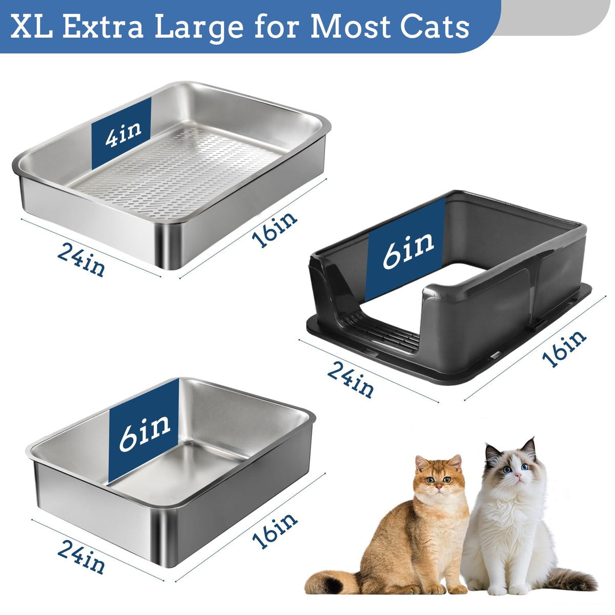 Stainless Steel Sifting Litter Box R467