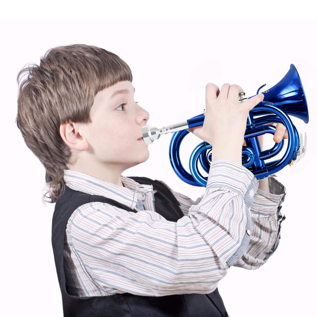 Bb Brass Pocket Trumpet with 7C Mouthpiece K3045