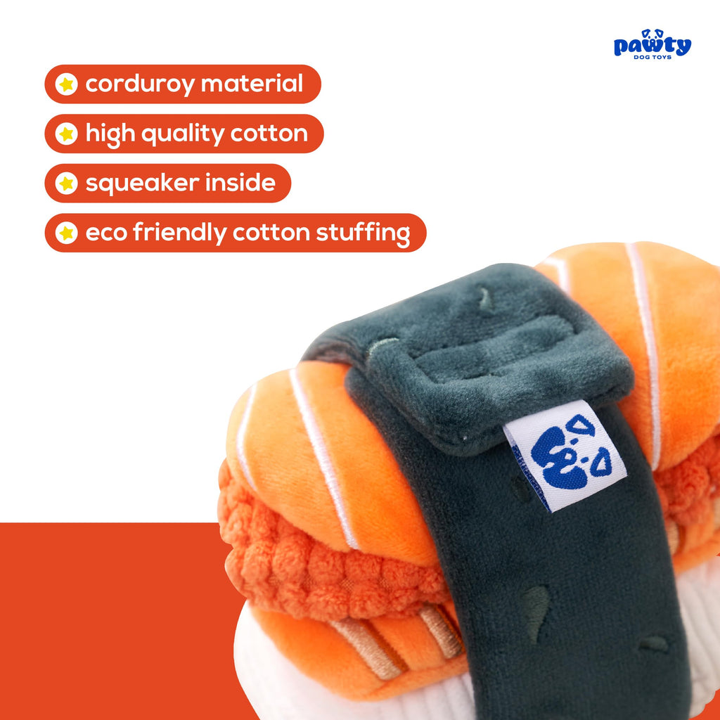 Plush Squeaky 3-Piece Sushi Dog Toy D955