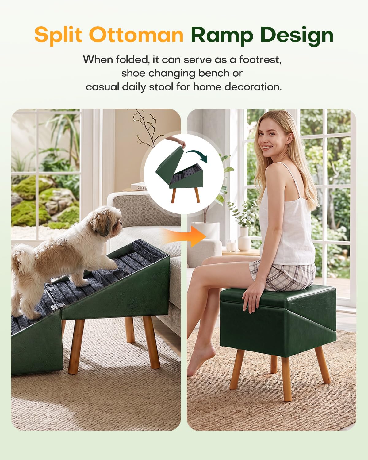 Foldable Dog Stairs and Ottoman K455701