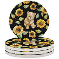 Round Absorbent Ceramic Coasters Set of 4 D724420