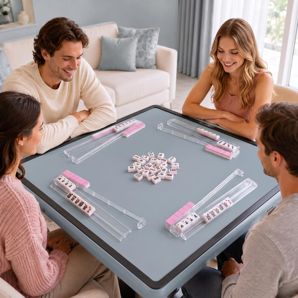 Clear Mahjong Racks with Pushers, 4-Pack P213