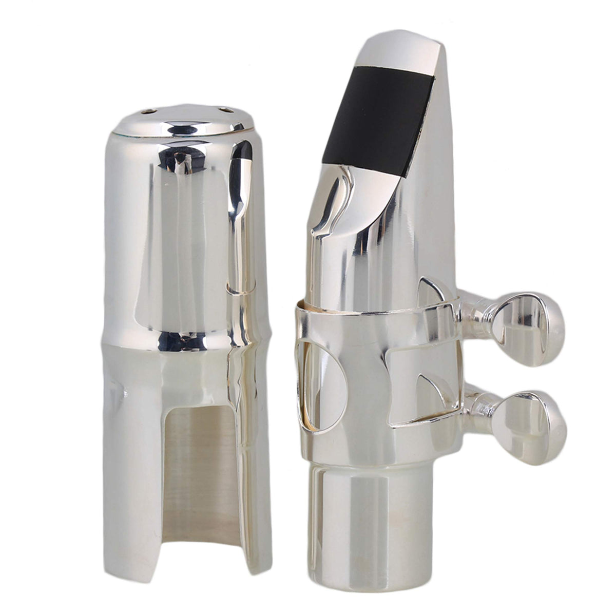 Silver Brass Alto Saxophone Mouthpiece with Cap Ligature R8789