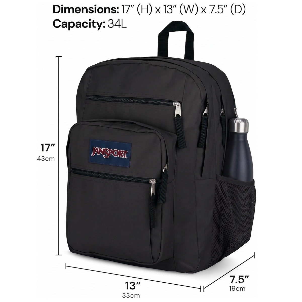 Laptop Backpack with 2 Compartments Black S400