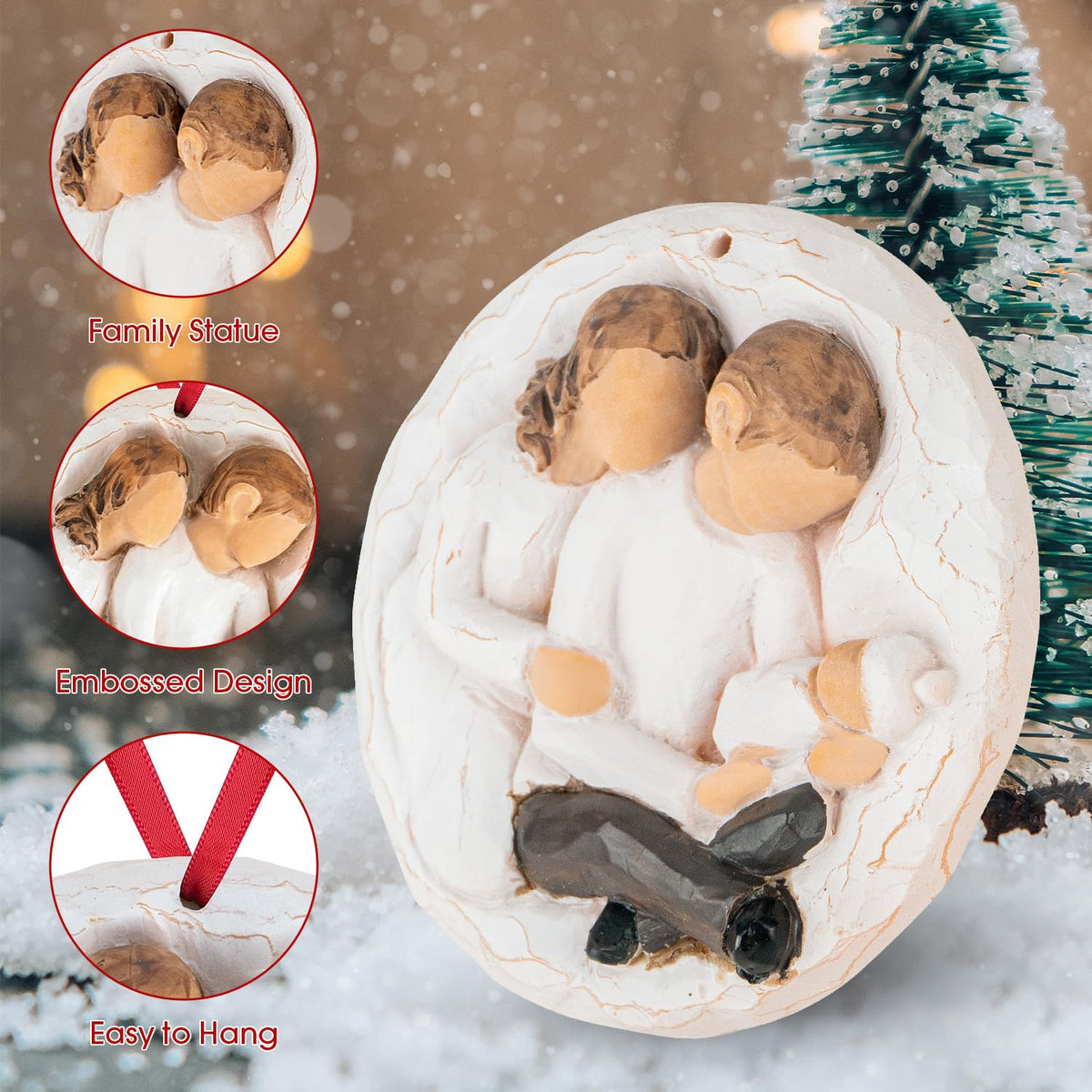 Baby First Christmas Ornament 2026 3D Resin Sculpture C323