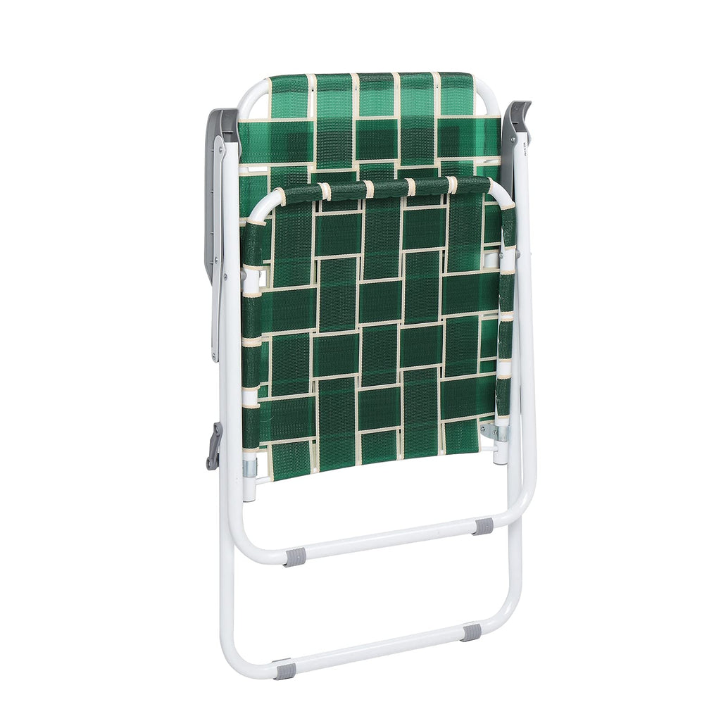 Dark Green Strip Set of 2 Folding Beach Chairs Y612808