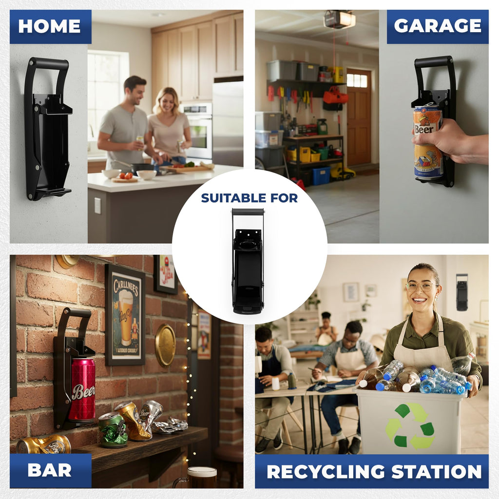 Wall Mounted Heavy Duty Can Crusher with Bottle Opener L353612