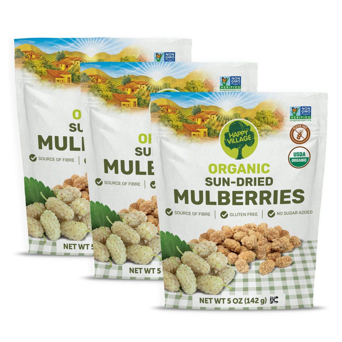 Organic Dried White Mulberries 15 OZ S602218