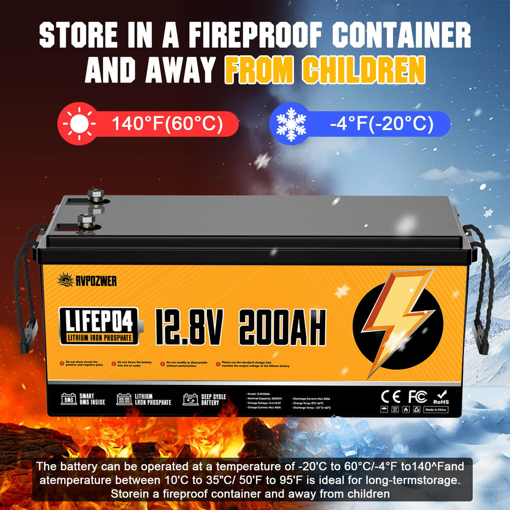 12V 200Ah LiFePO4 Lithium Battery 2 Pack L5993
