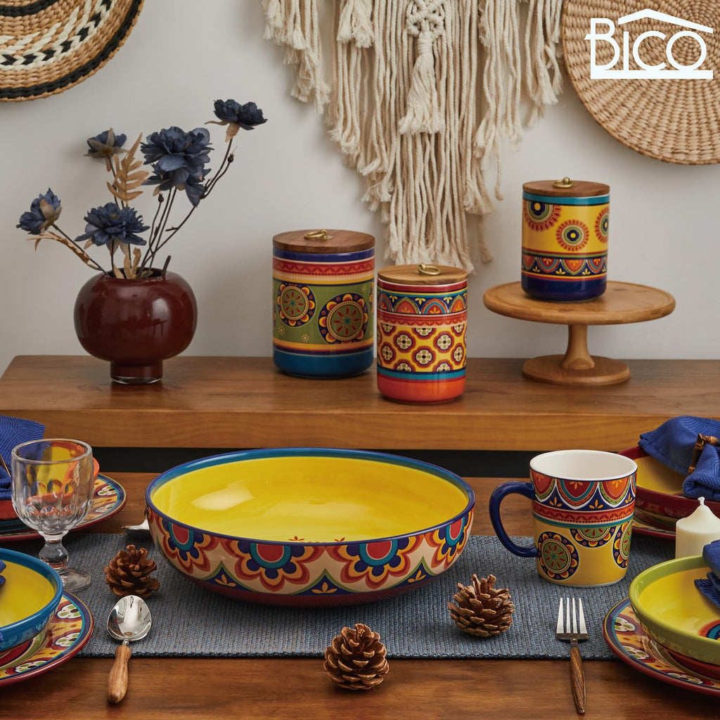 Ceramic Pasta Bowl Set of 5, Microwave & Dishwasher Safe Y615689