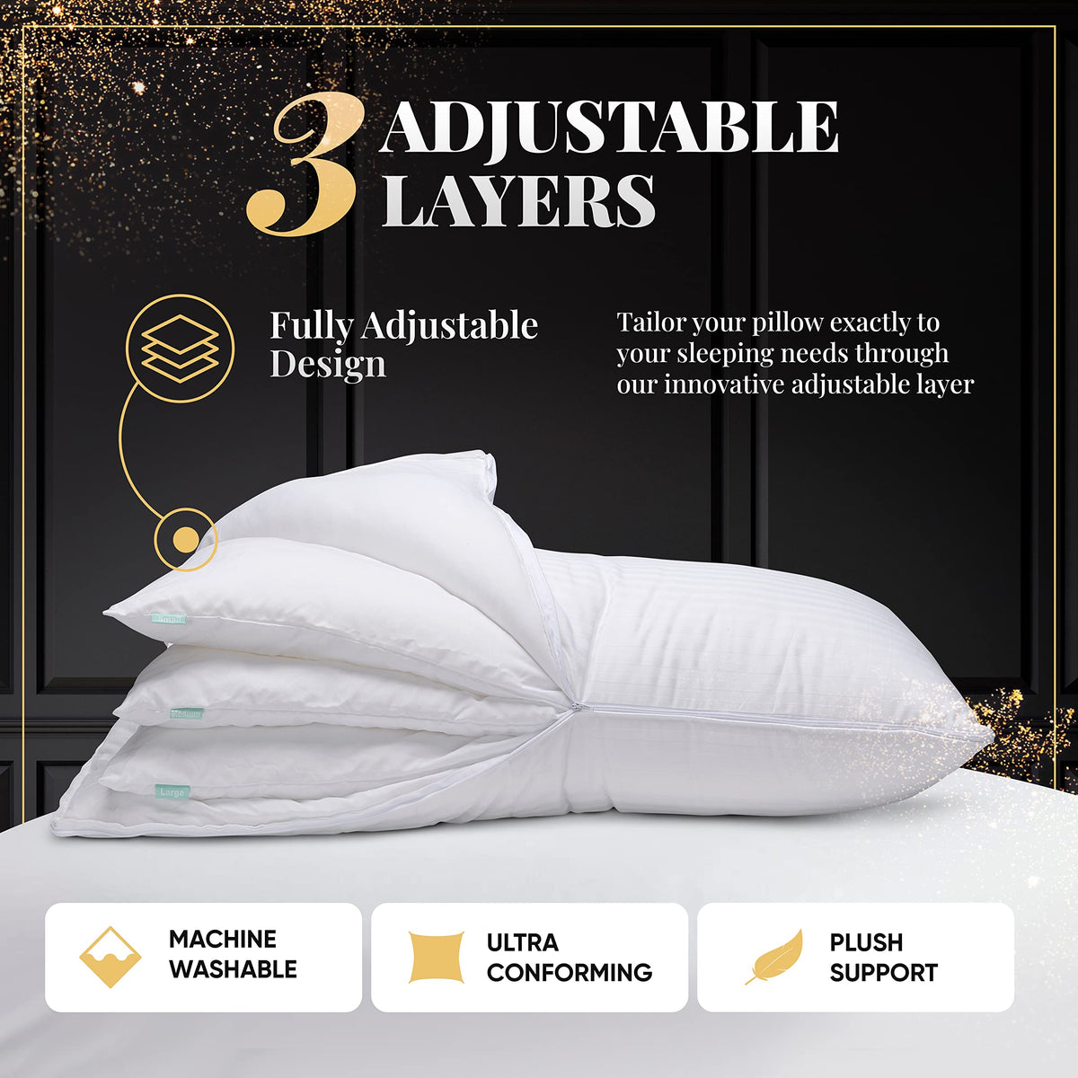 Adjustable Layer Set of 2 Pillows King N34108