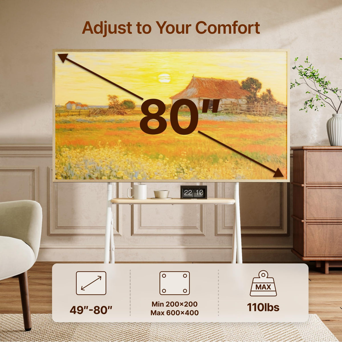 White Rolling TV Stand O130784