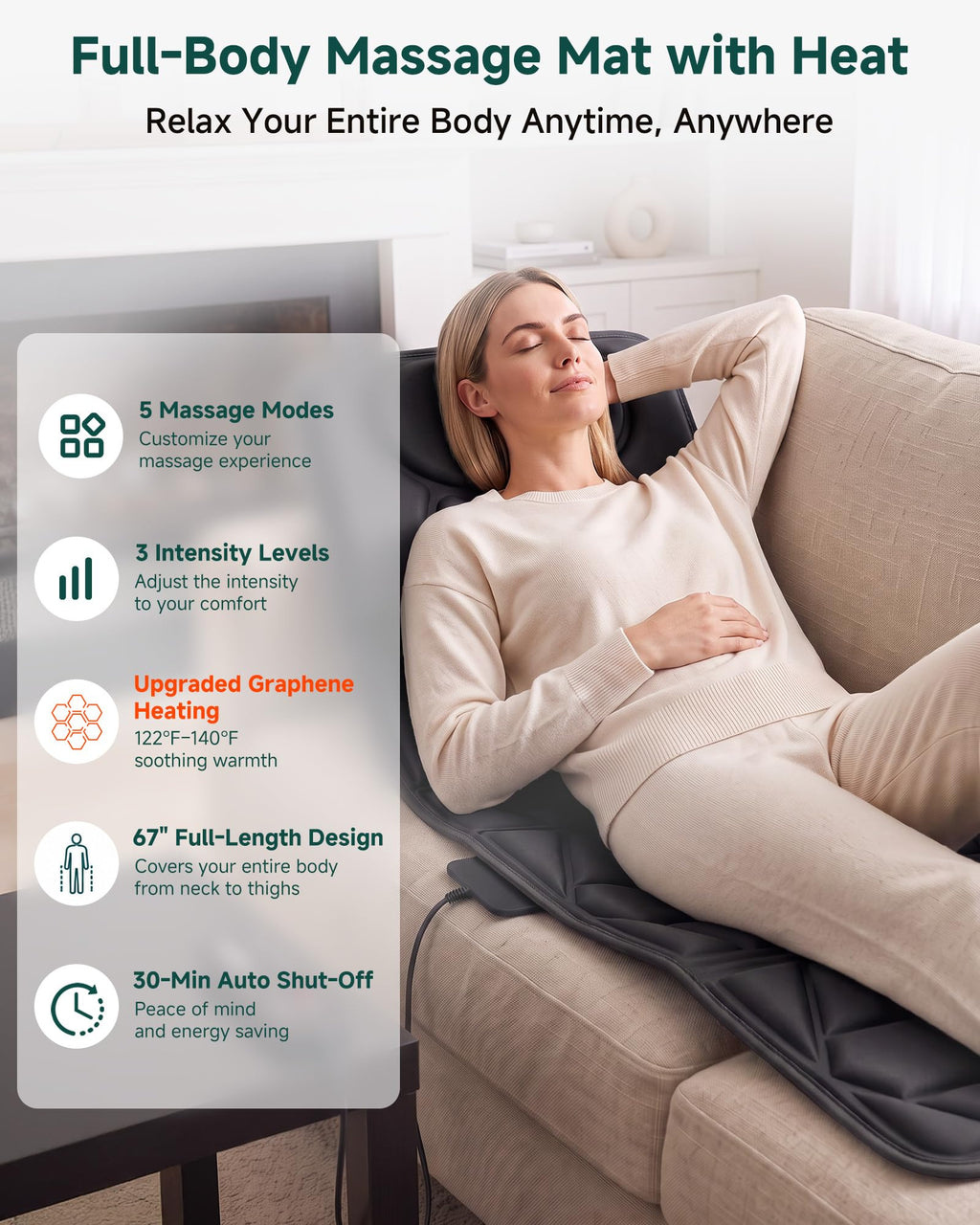 Full Body Massage Mat with Heat E278