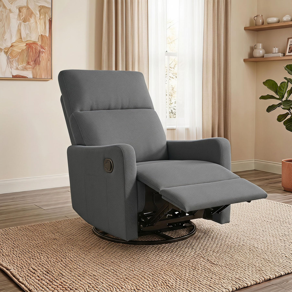 Gray Swivel Rocker Recliner Chair S580