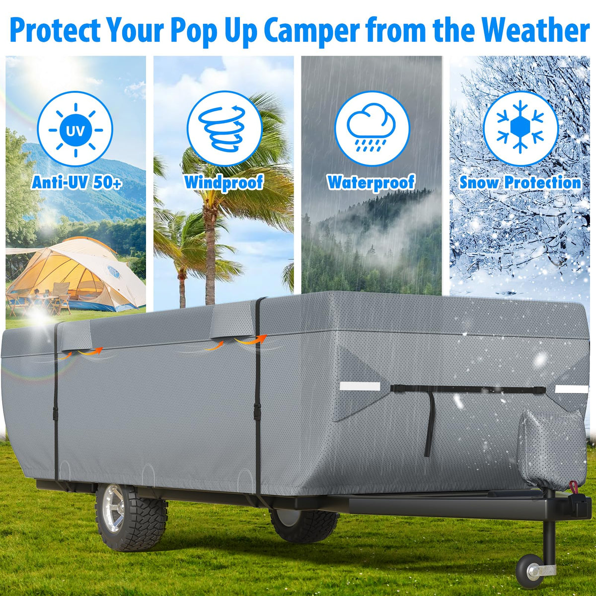 9 Layers 12-14ft Tent Trailer Cover M1167