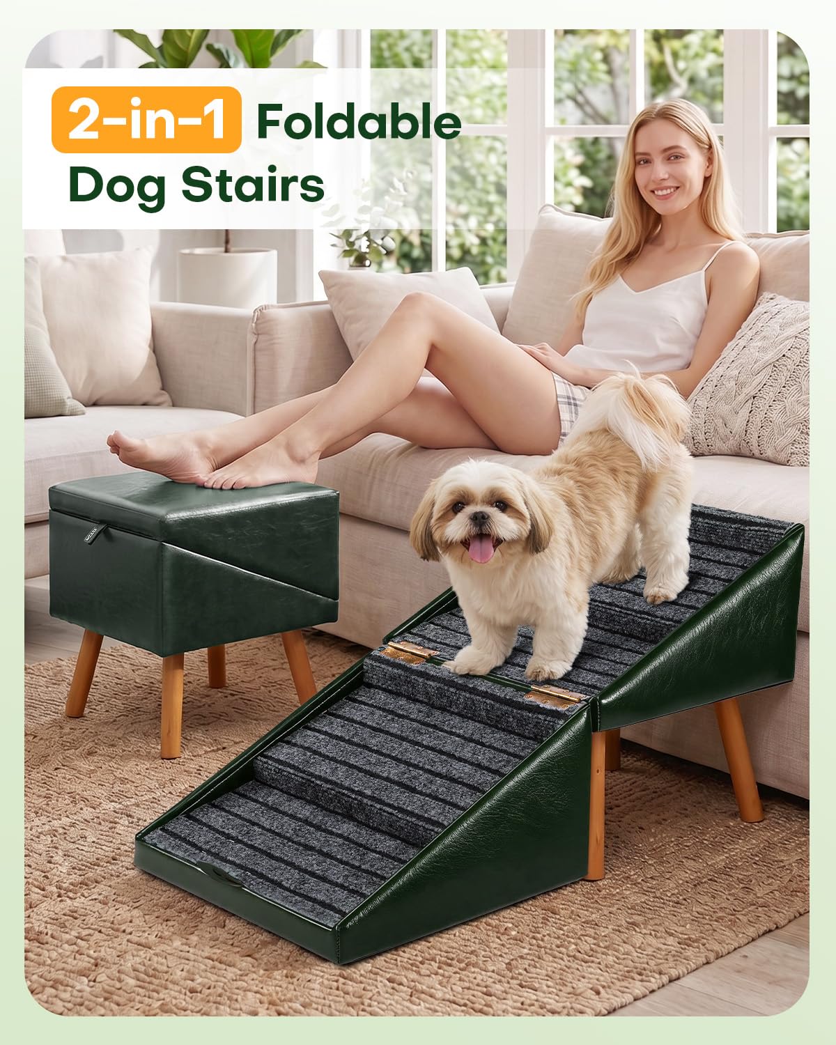 Foldable Dog Stairs and Ottoman K455701