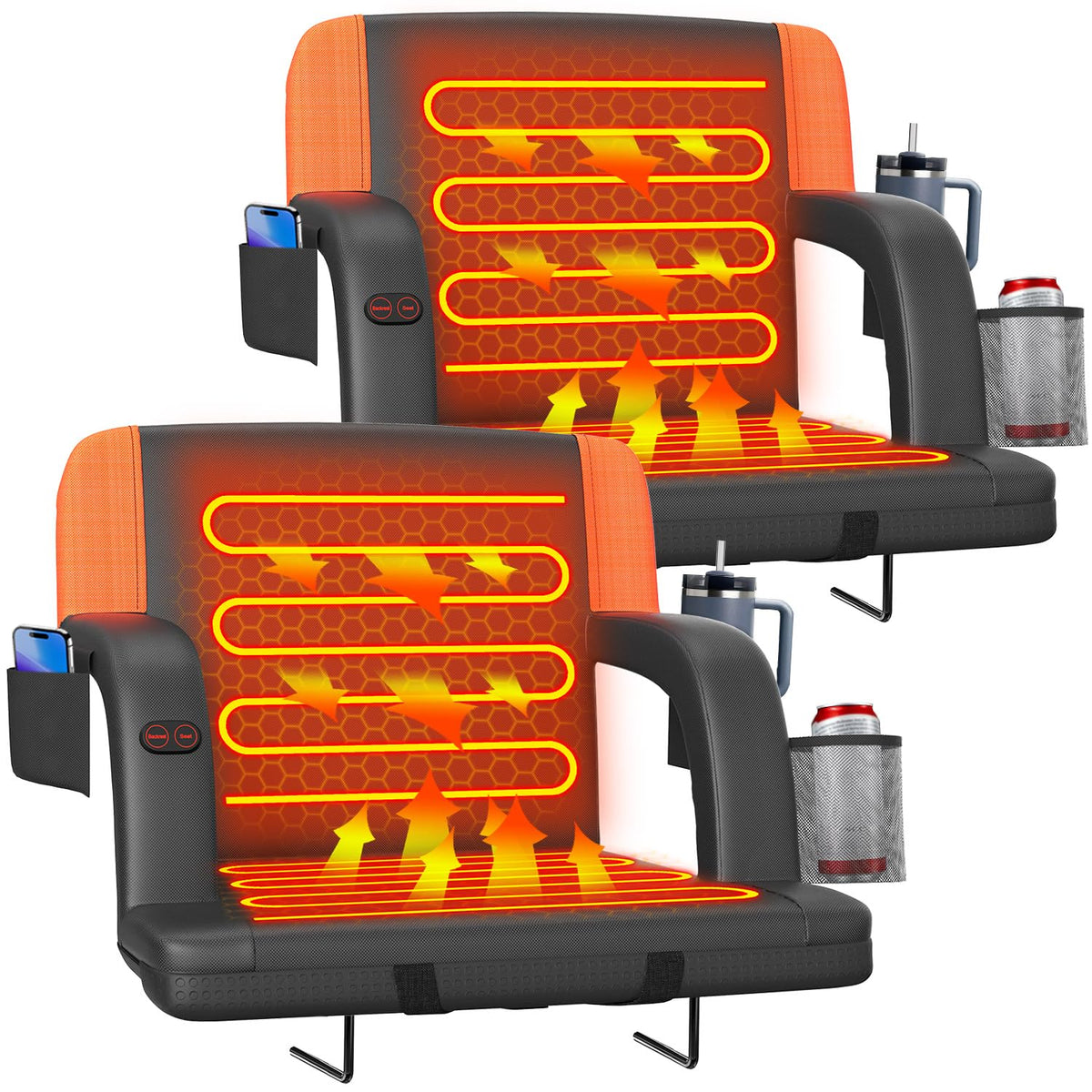 Heated Stadium Seat with Back Support K587681