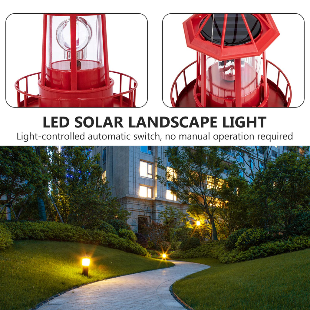 Solar Powered Lighthouse Iron Rotating Solar Light H4366