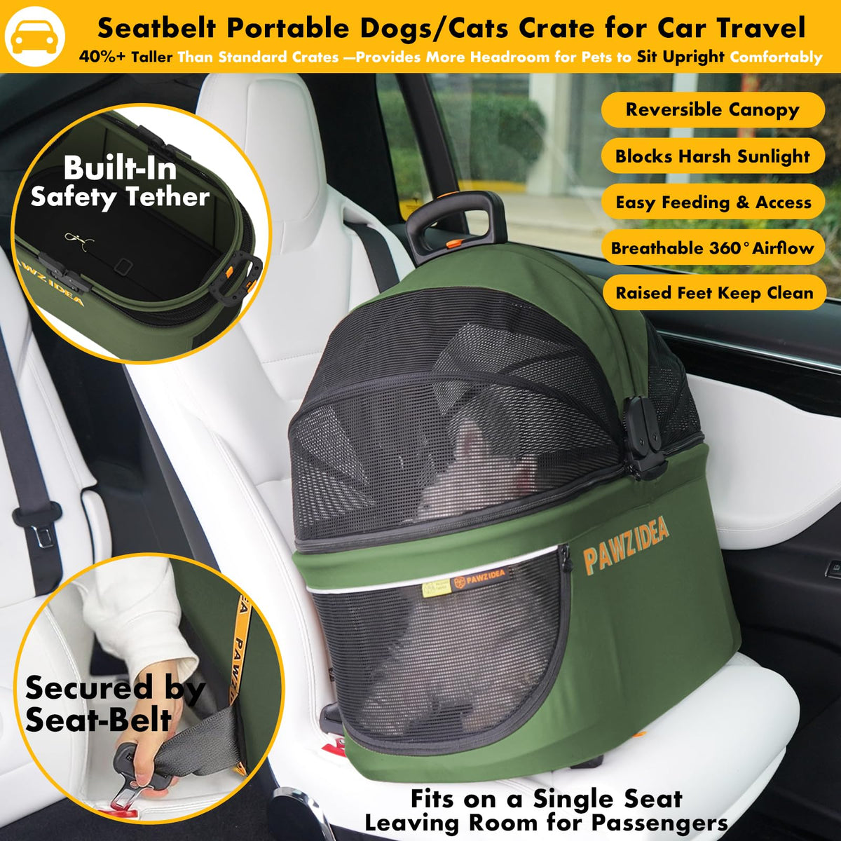 Foldable Pet Stroller with Detachable Carrier S8269