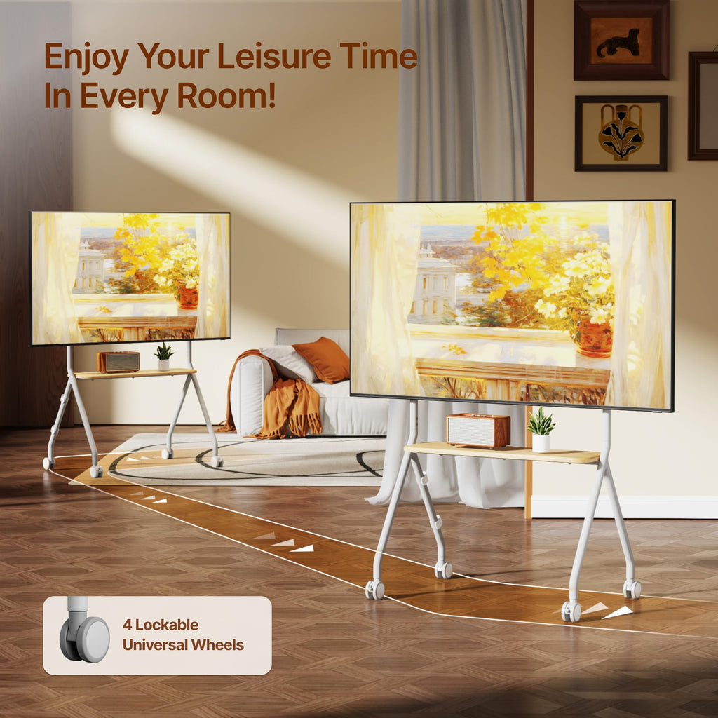 White Rolling TV Stand O130784