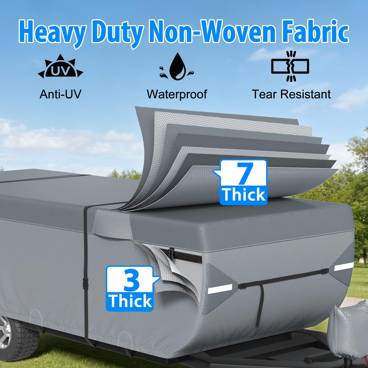 9 Layers 12-14ft Tent Trailer Cover M1167