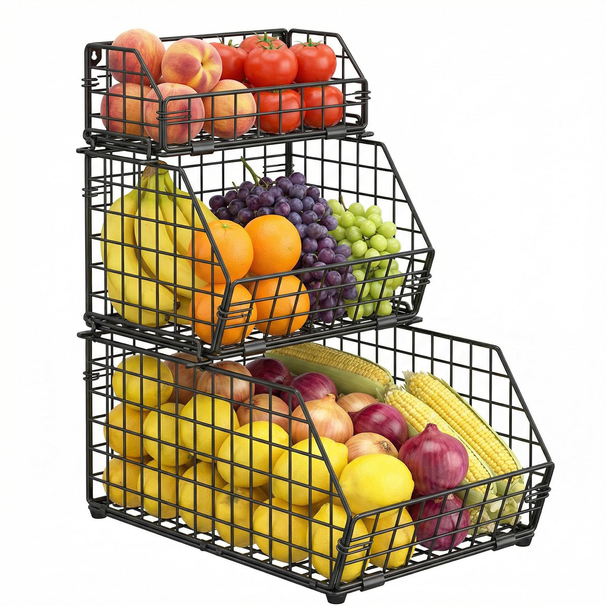 3-Tier Stackable Wire Fruit Basket J101346