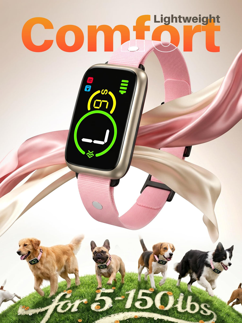 Humane Anti Barking Dog Collar with Beep Vibration X939420