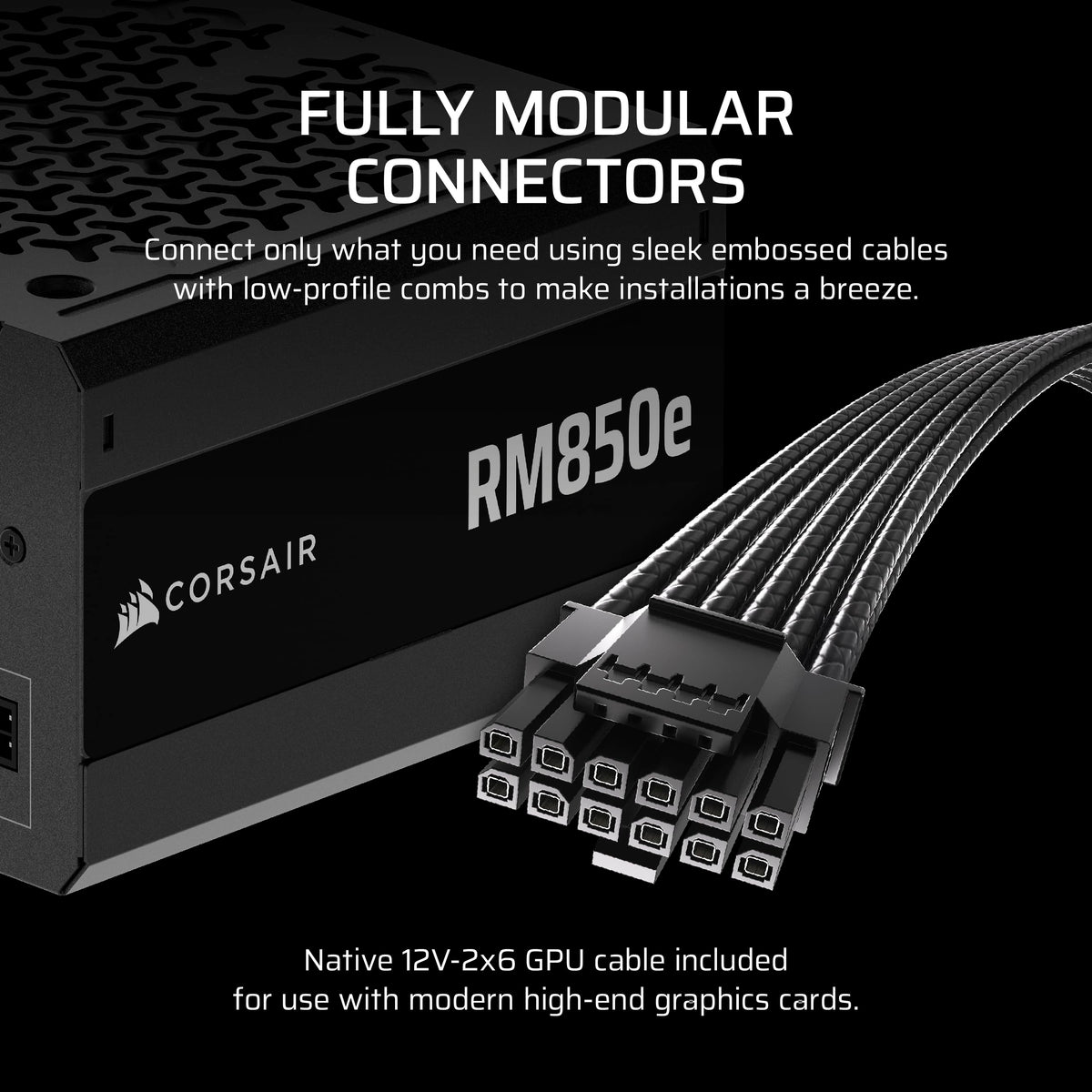 850W ATX 3.1 PCIe 5.1 Power Supply - Black U334
