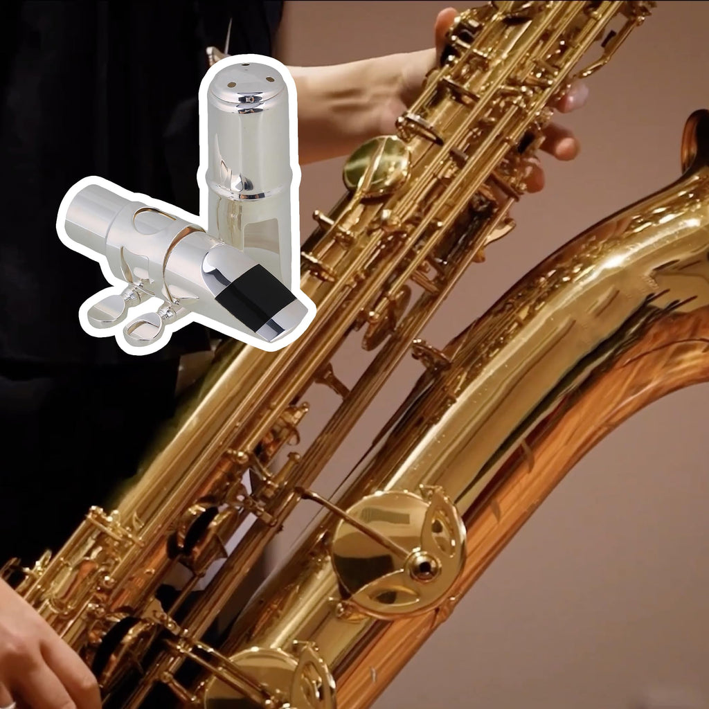 Silver Brass Alto Saxophone Mouthpiece with Cap Ligature R8789