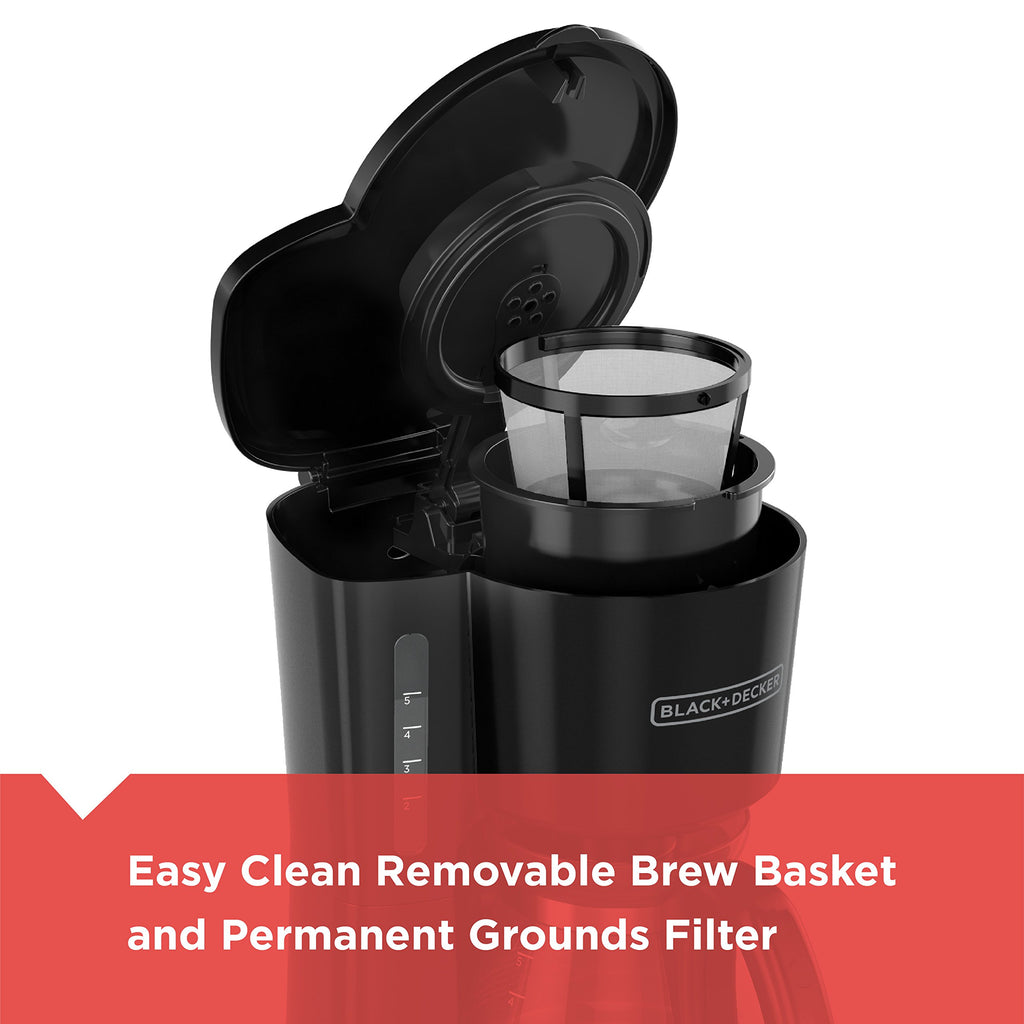 4-in-1 5-Cup Coffee Maker, Black I380695