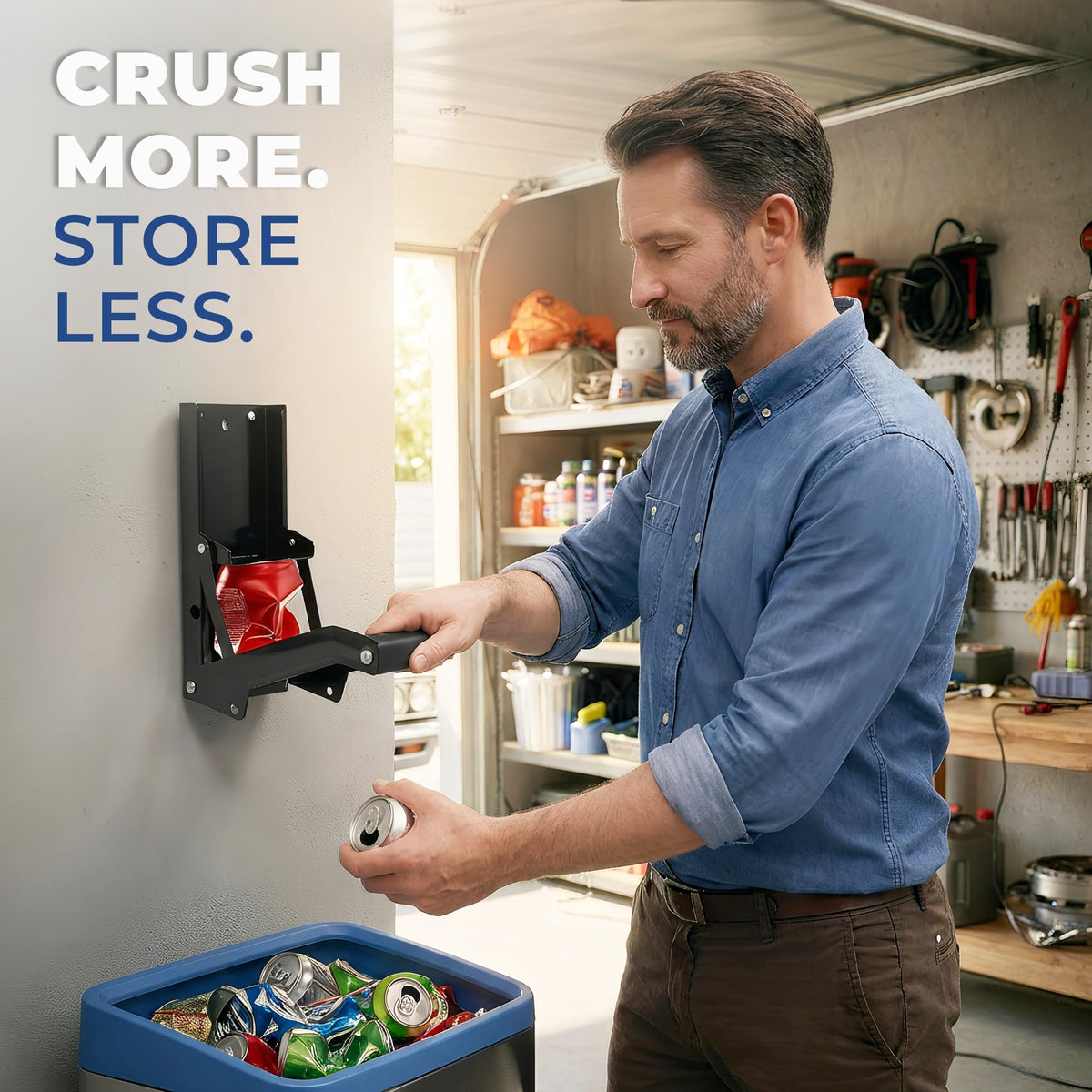 Wall Mounted Heavy Duty Can Crusher with Bottle Opener L353612