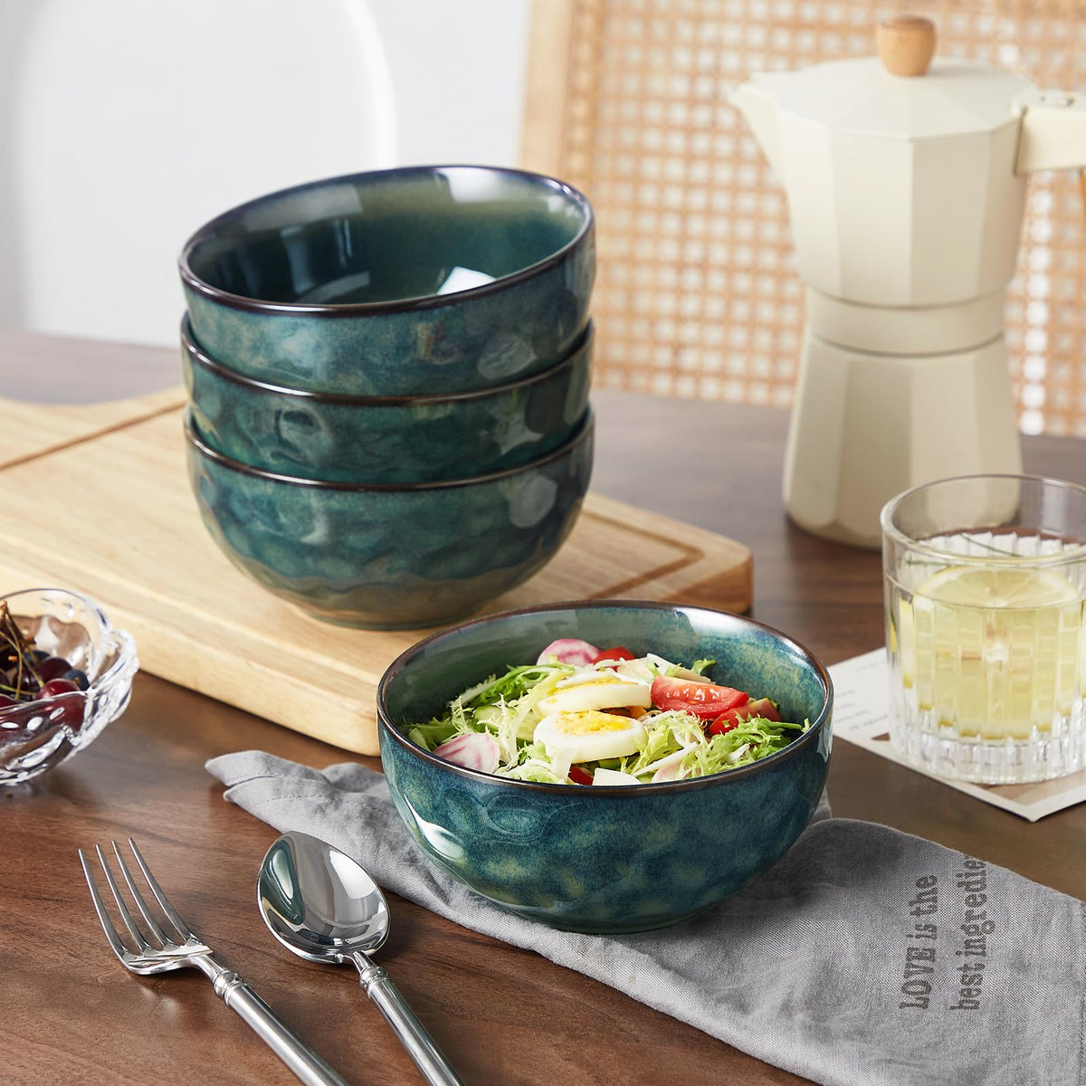 Ceramic Green Bowls Set of 4 P810