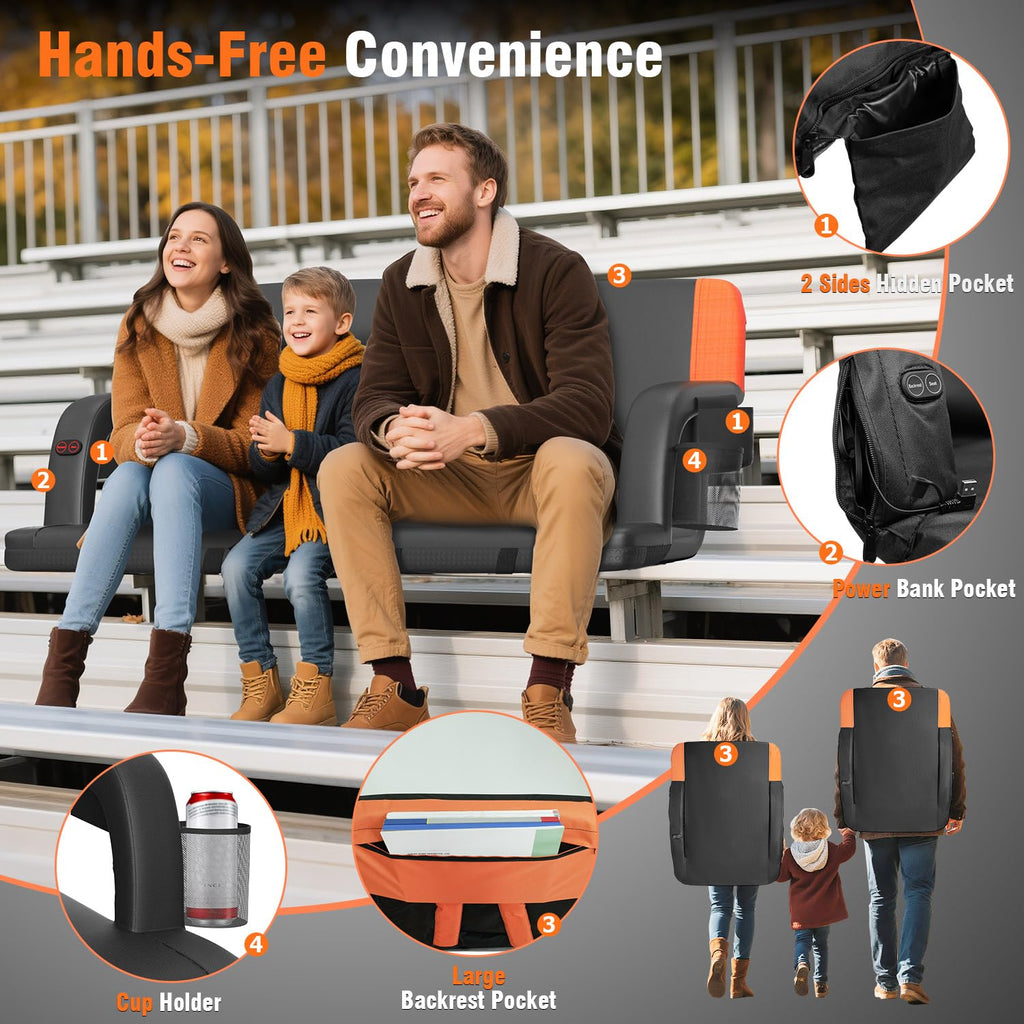 Heated Stadium Seat with Back Support K587681