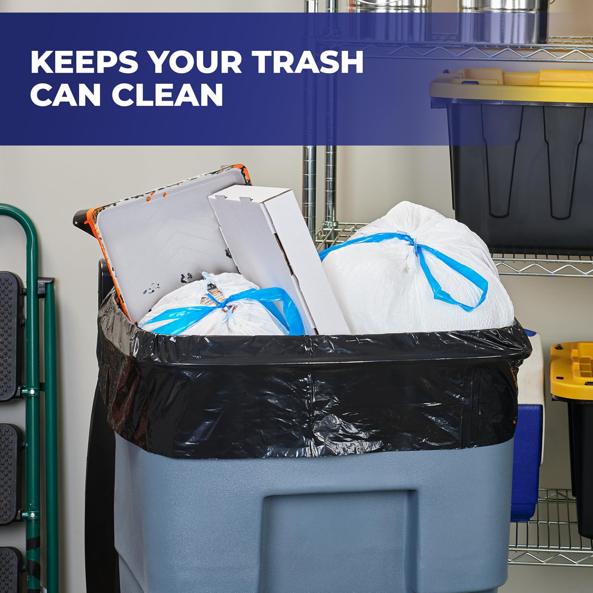 65 Gallon Black Unscented Trash Bags 10ct A363739