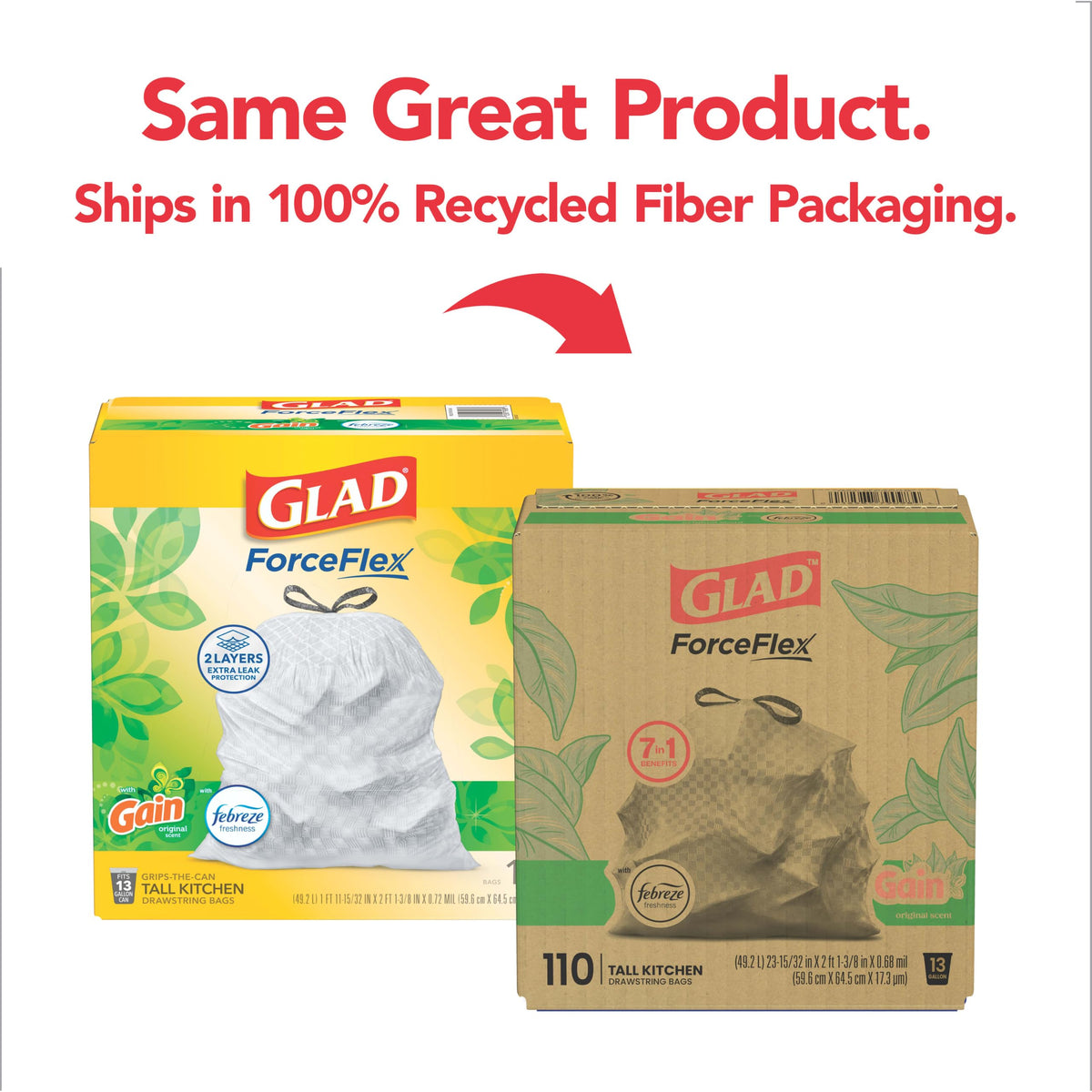 13 Gallon Tall Kitchen Trash Bags 110 Count W68620