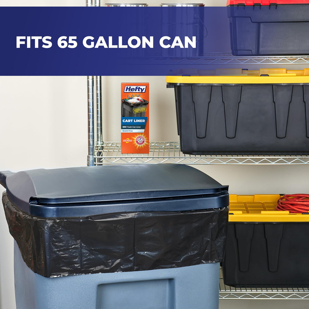 65 Gallon Black Unscented Trash Bags 10ct A363739