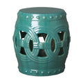 Teal Glazed Garden Stool F226782