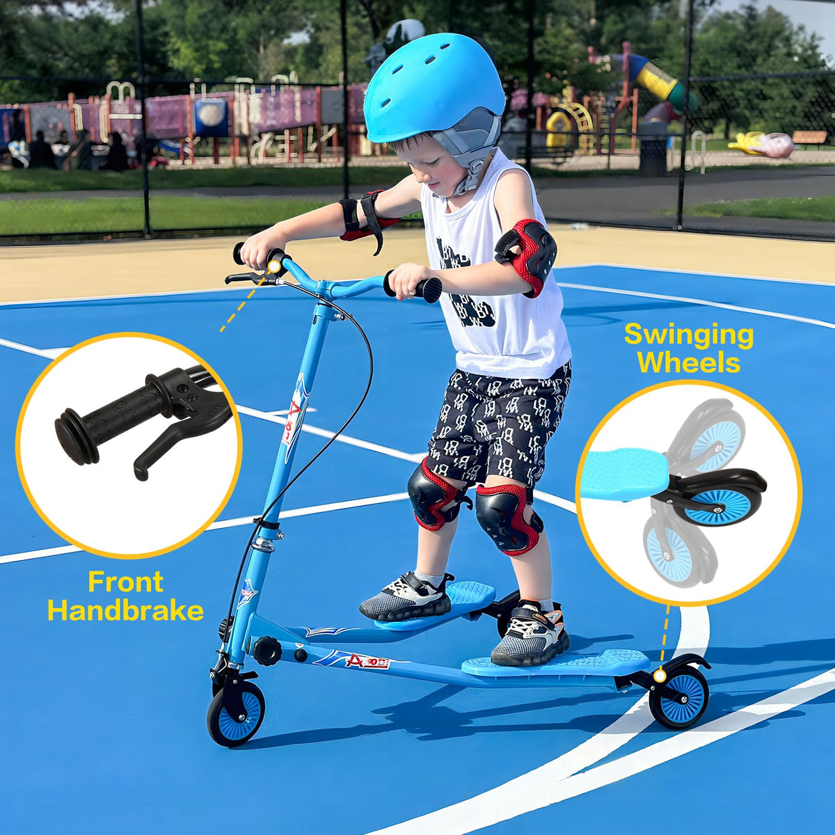 3 Wheels Drifting Scooter with Adjustable Height & Foldable D484352