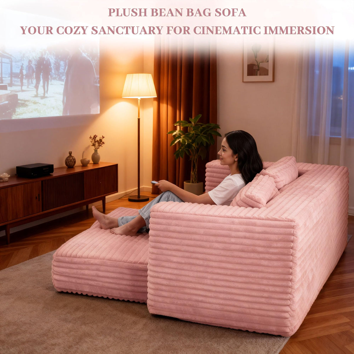 62" Pink Convertible Folding Sofa Bed I52755