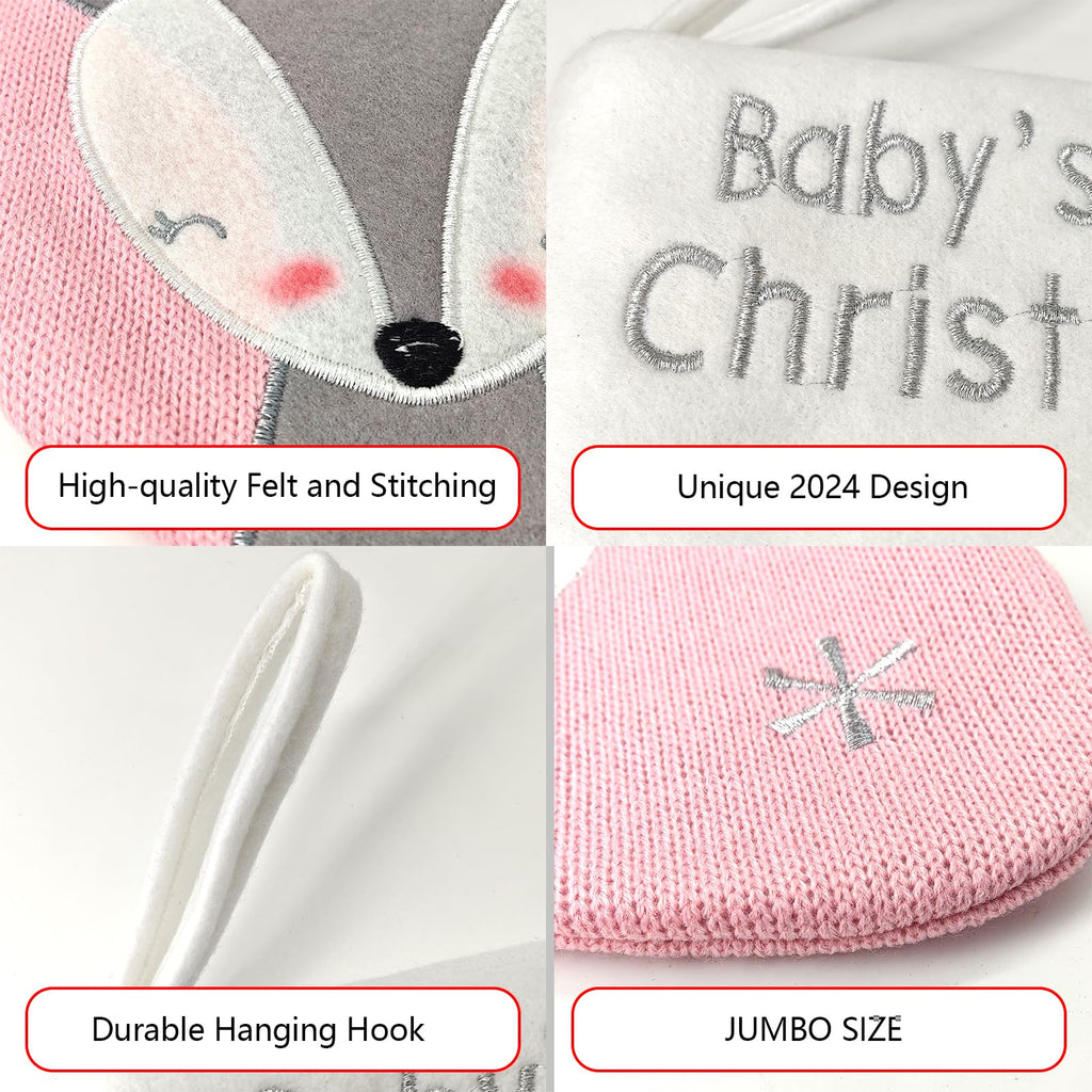 Pink Grey Christmas Stocking S38821