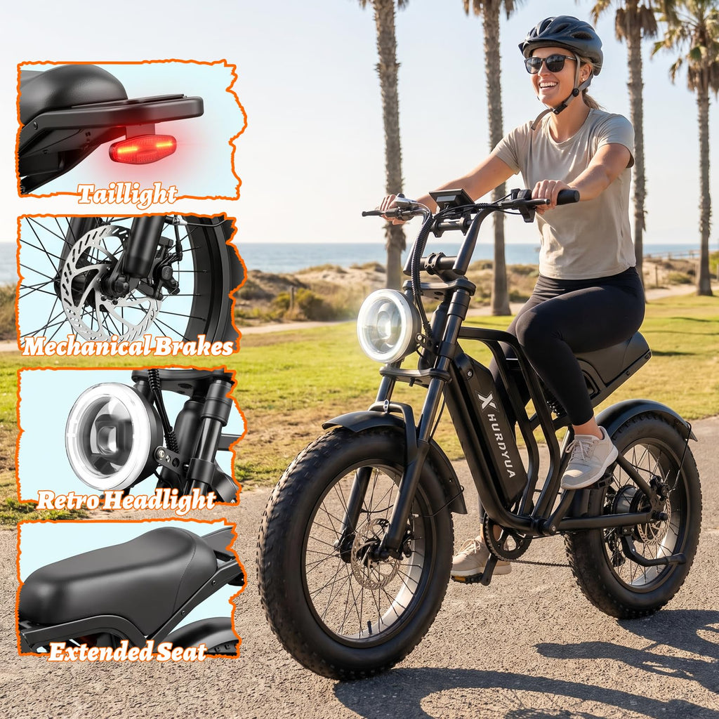 Electric Bike 1500W Peak Motor 48V 15.6Ah Removable Battery H4928